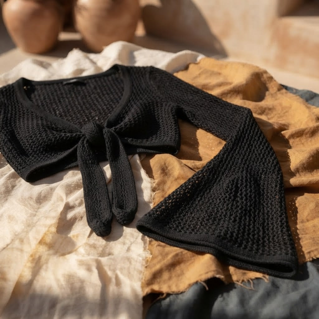 Tropical Knit Tie-Front Set