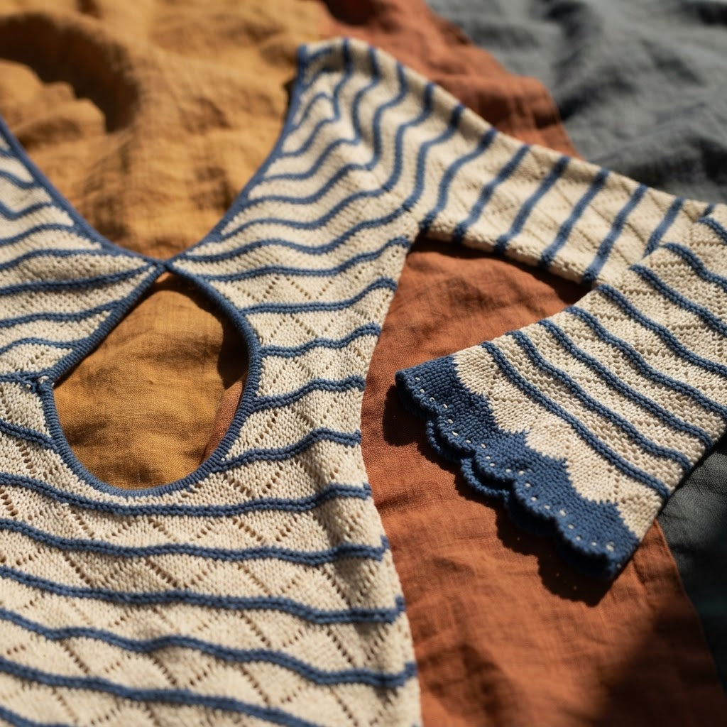 Aegean Waves Knit Dress