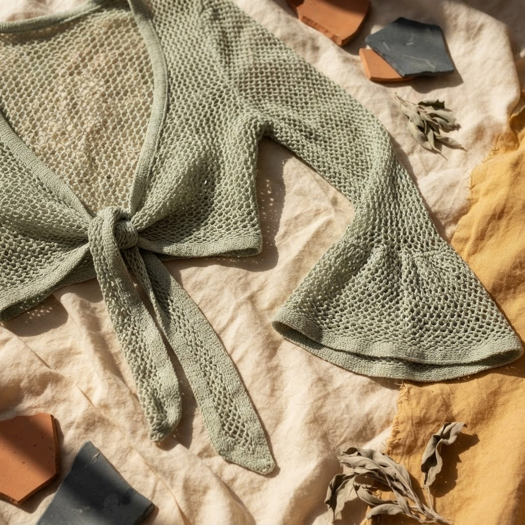 Tropical Knit Tie-Front Set
