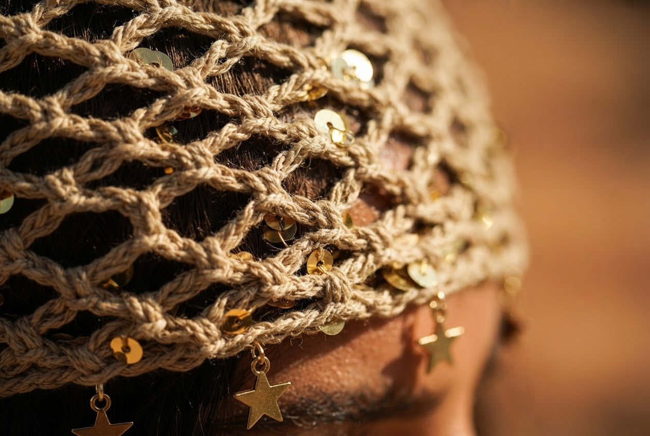 Golden Sands Chrochet Boho Cap
