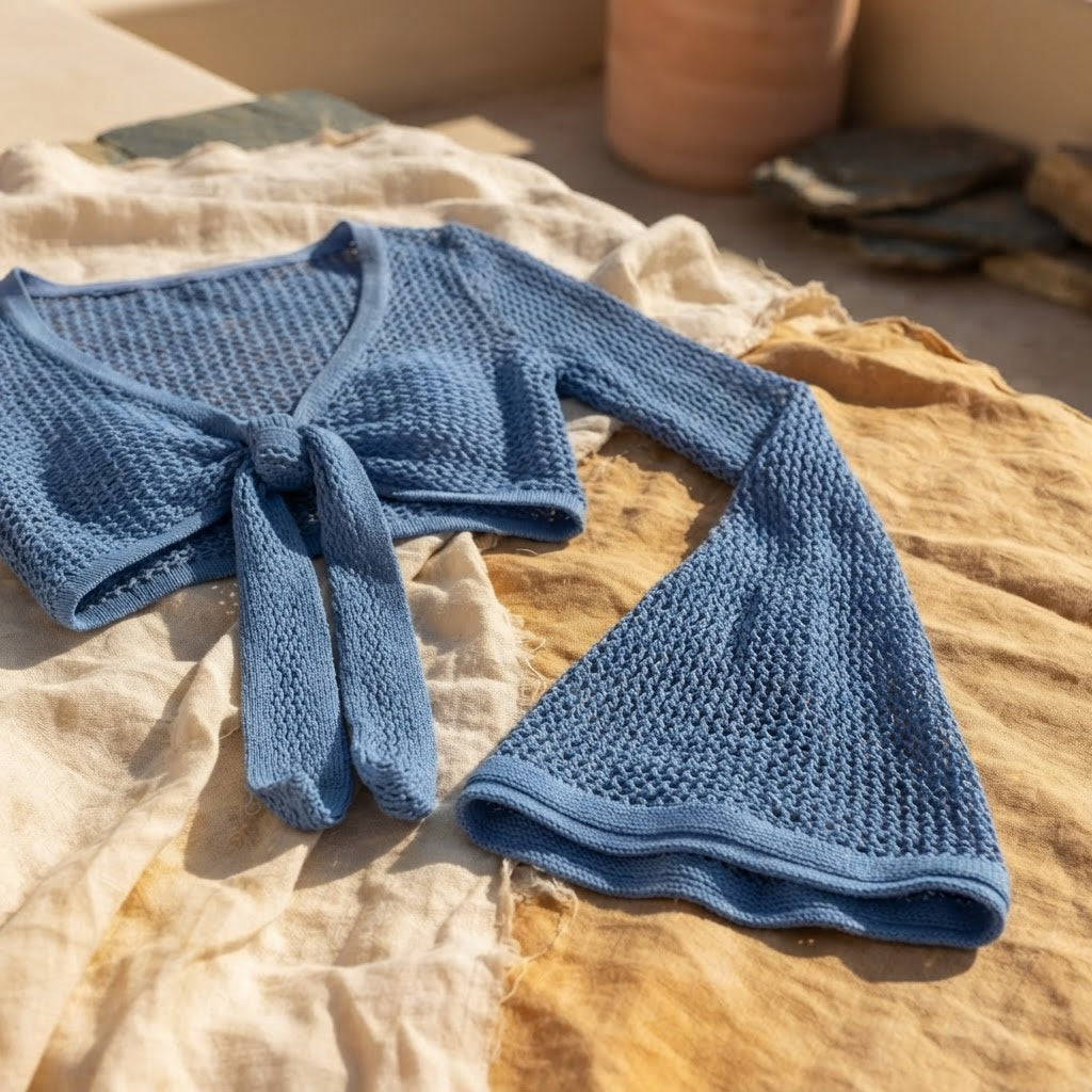 Tropical Knit Tie-Front Set