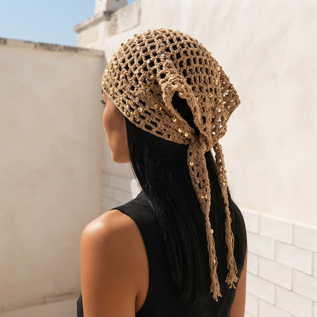 Y2K Versatile Crochet Bandana Scarf