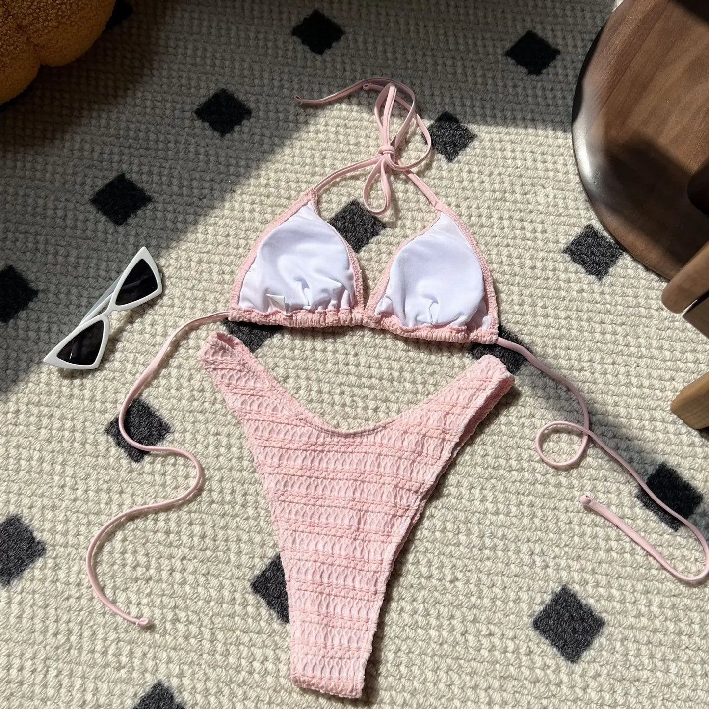 Ocean Mist High-Cut Crochet Bikini