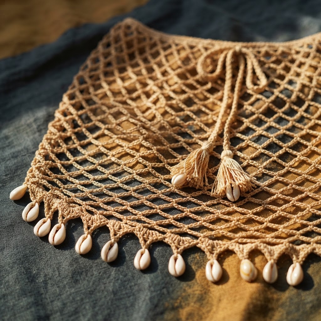 Santorini Shell Crochet Mini Skirt
