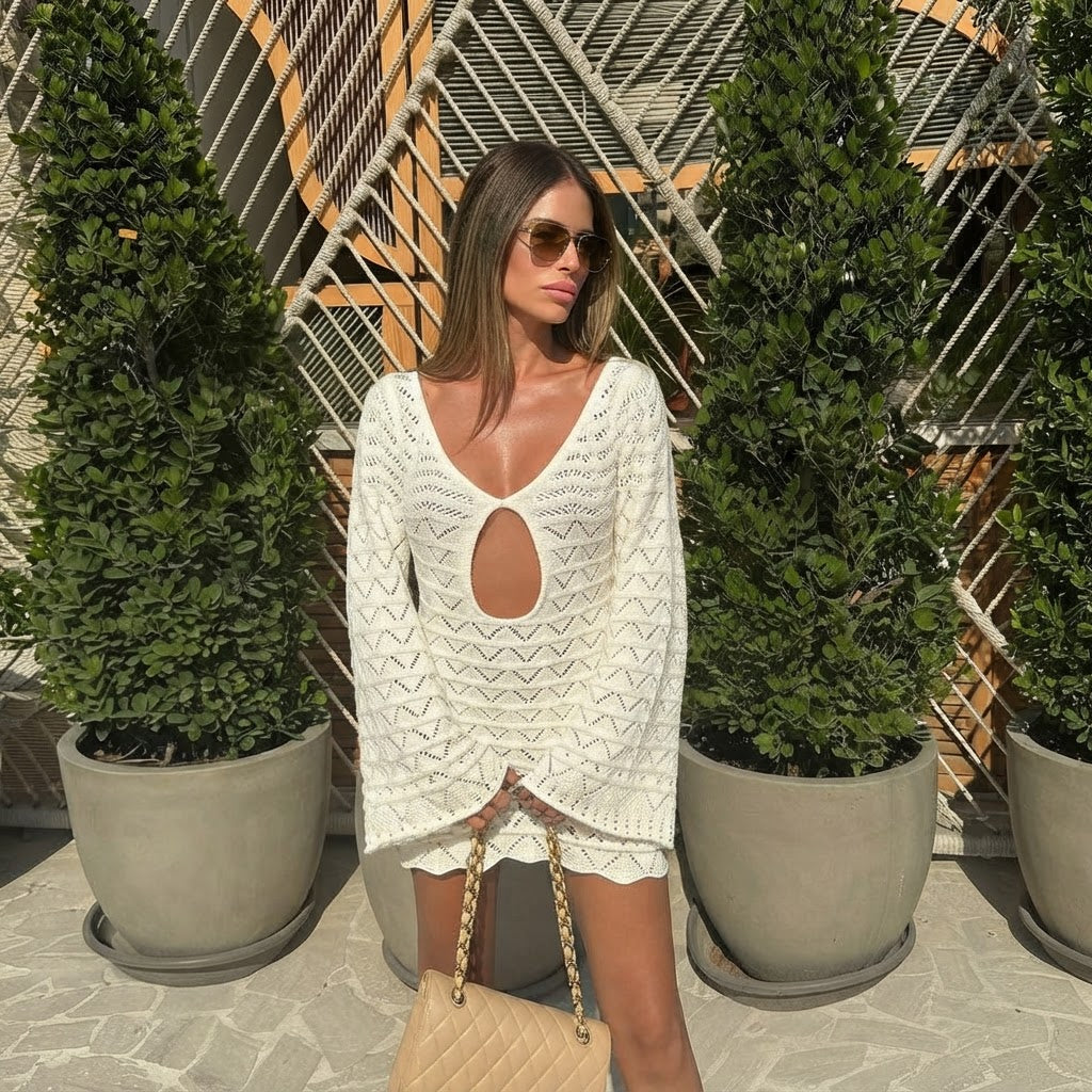 Aegean Waves Knit Dress