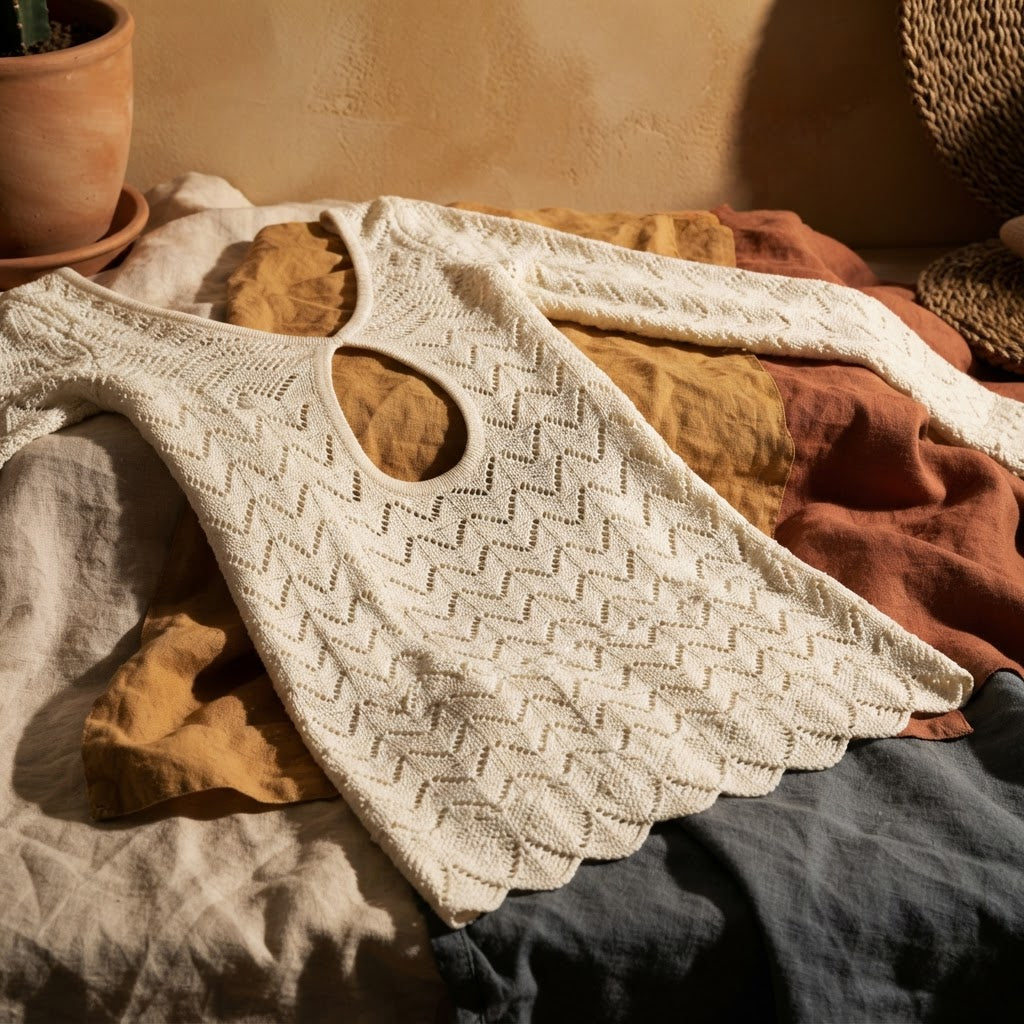 Aegean Waves Knit Dress