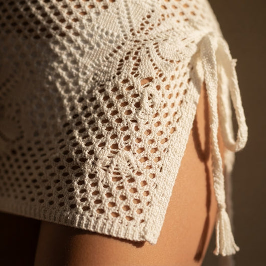 Cretan Flower Knit Skirt