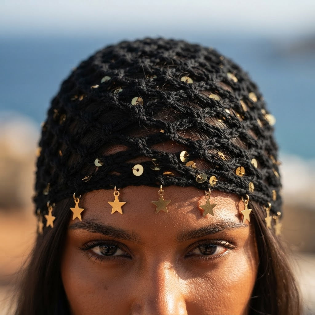 Golden Sands Chrochet Boho Cap